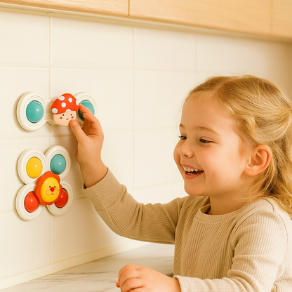 Niedliches Saugnapf Drehspielzeug für Babys 3er Set