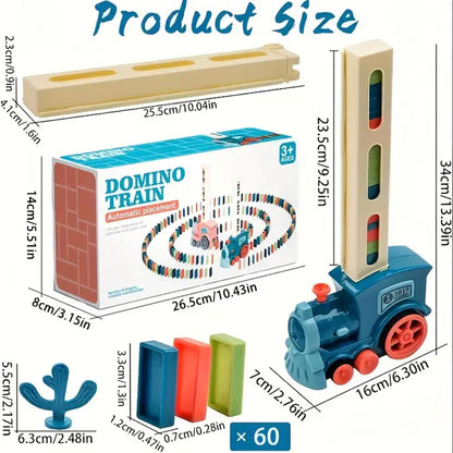 Domino-Zugspielzeug für Kinder ⎜ Automatische Gleisverlegung mit Licht und Sound für kreativen Lernspaß