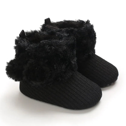 Warme Baby-Winterstiefel – Weiche, gefütterte Hausschuhe mit rutschfester Sohle