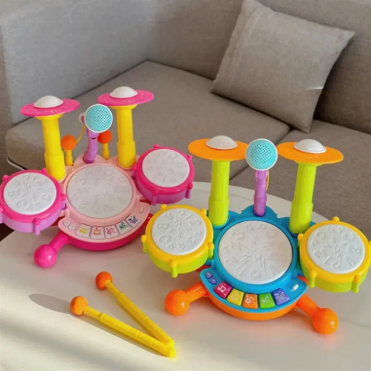 Elektronisches Kinder-Schlagzeug – Musikspielzeug mit Licht & Soundeffekten