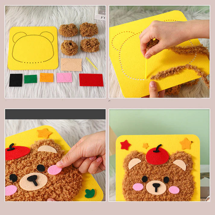 DIY-Bastelset für Kinder zum Thema Tiere ⎜ Kreatives Set zum Selbermachen mit Cartoon-Aufklebern für spielerisches Lernen und Spaß