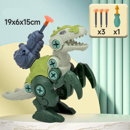 Dinosaurier Schrauben Spielset mit Saugnapf Kanone