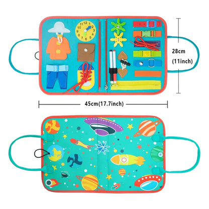 Montessori-Beschäftigungsbrett für Kleinkinder ⎜ Filz-Aktivitätsbuch zum Erlernen von Zahlen, Buchstaben und motorischen Fähigkeiten