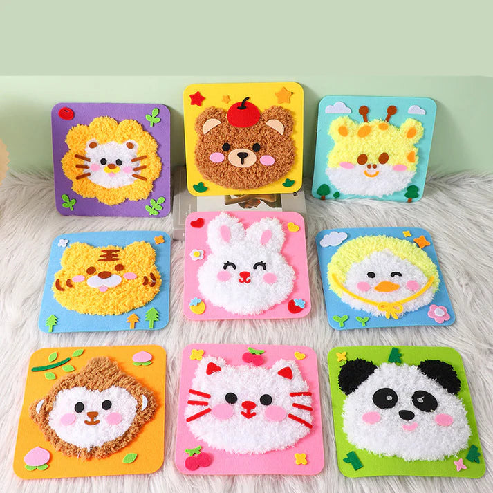 DIY-Bastelset für Kinder zum Thema Tiere ⎜ Kreatives Set zum Selbermachen mit Cartoon-Aufklebern für spielerisches Lernen und Spaß