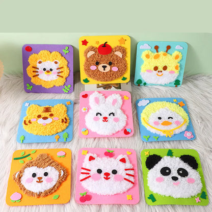 DIY-Bastelset für Kinder zum Thema Tiere ⎜ Kreatives Set zum Selbermachen mit Cartoon-Aufklebern für spielerisches Lernen und Spaß