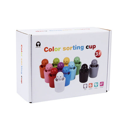 Montessori Farben Sortierbecher Lernspiel Aus Holz