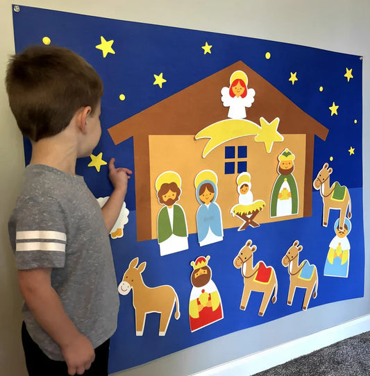 NO AVAILABLE IN FACTORY Weihnachts-Spielkrippe aus Filz