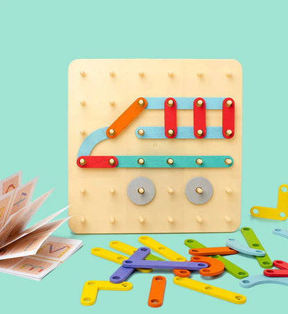 Kreatives Montessori Nagel Puzzle Spielzeug Aus Holz