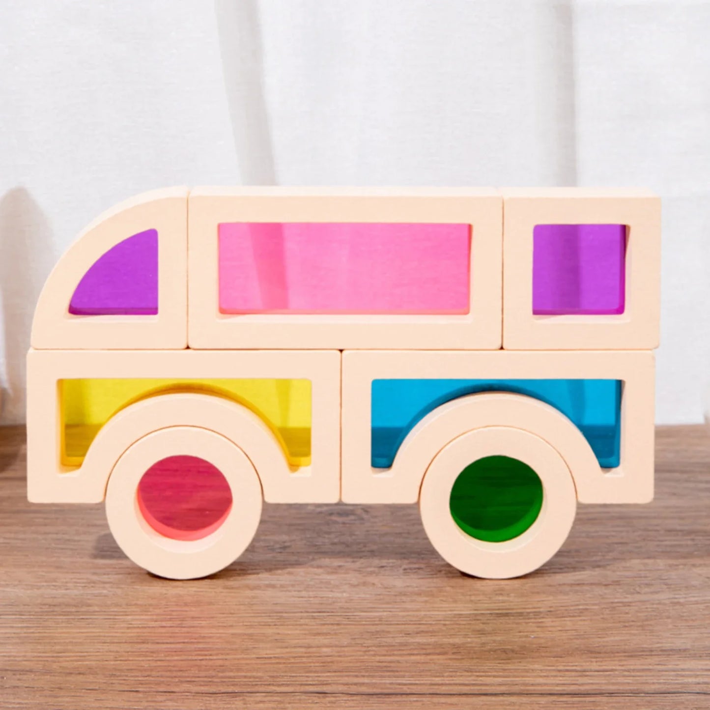Kreative Montessori Holzbausteine mit verschiedenem Kern