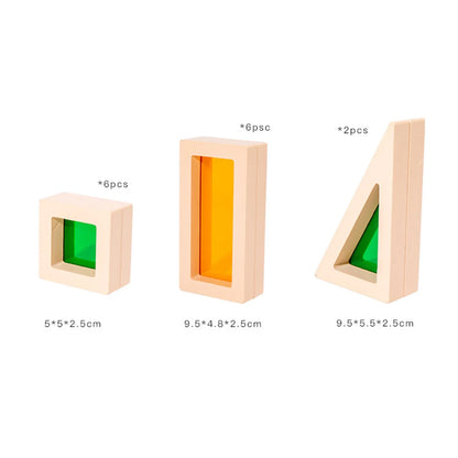 Kreative Montessori Holzbausteine mit verschiedenem Kern