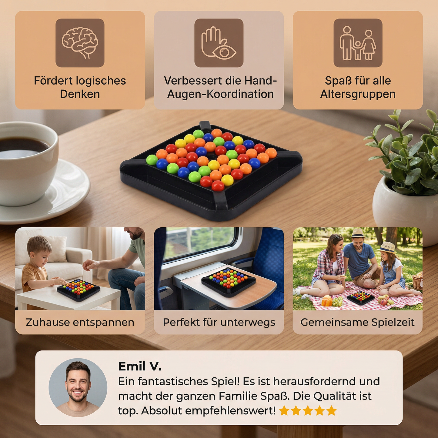 Farben Match Logikspiel – Interaktives Kugel-Denkspiel für Kinder & Erwachsene