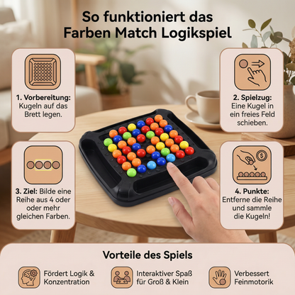 Farben Match Logikspiel – Interaktives Kugel-Denkspiel für Kinder & Erwachsene