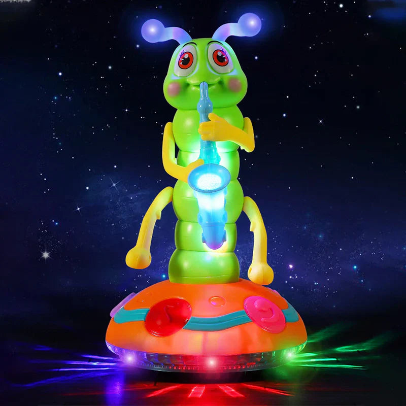 Musikalisches Krabbelspielzeug für Babys ⎜ Sich drehende Raupe mit Licht und Ton für frühes Lernen und spielerische Bewegung
