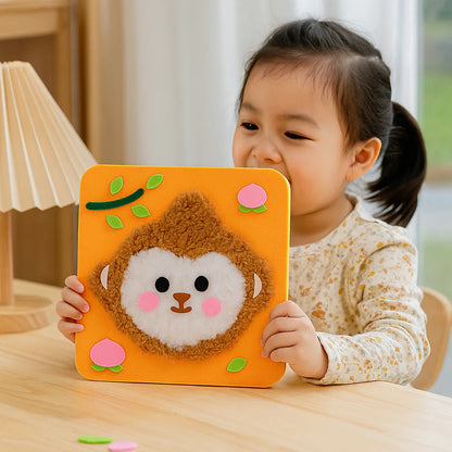 DIY-Bastelset für Kinder zum Thema Tiere ⎜ Kreatives Set zum Selbermachen mit Cartoon-Aufklebern für spielerisches Lernen und Spaß