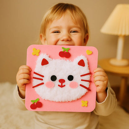 DIY-Bastelset für Kinder zum Thema Tiere ⎜ Kreatives Set zum Selbermachen mit Cartoon-Aufklebern für spielerisches Lernen und Spaß