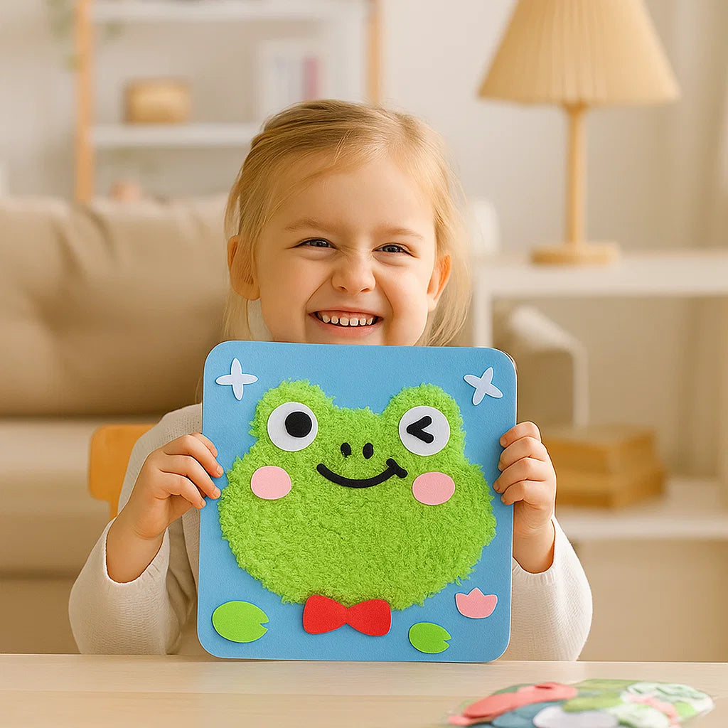 DIY-Bastelset für Kinder zum Thema Tiere ⎜ Kreatives Set zum Selbermachen mit Cartoon-Aufklebern für spielerisches Lernen und Spaß