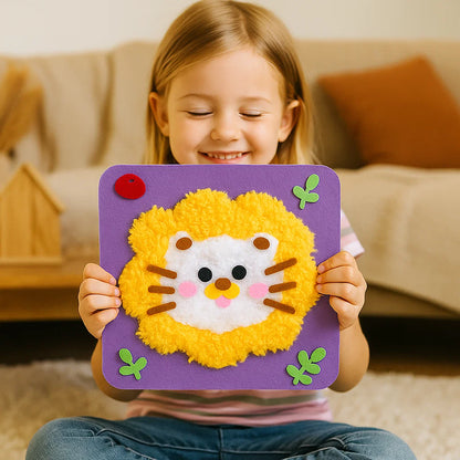 DIY-Bastelset für Kinder zum Thema Tiere ⎜ Kreatives Set zum Selbermachen mit Cartoon-Aufklebern für spielerisches Lernen und Spaß