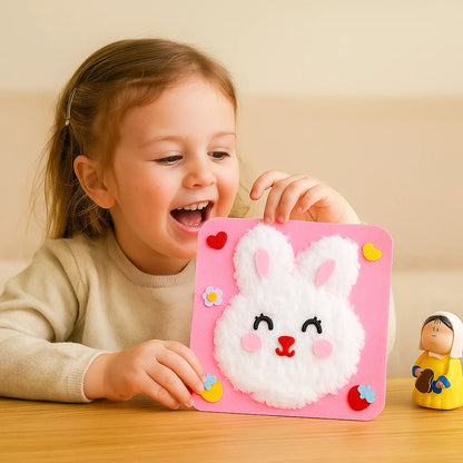 DIY-Bastelset für Kinder zum Thema Tiere ⎜ Kreatives Set zum Selbermachen mit Cartoon-Aufklebern für spielerisches Lernen und Spaß