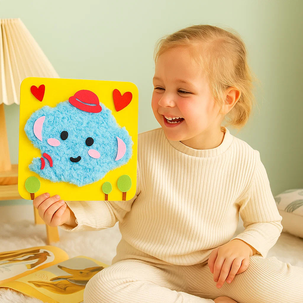 DIY-Bastelset für Kinder zum Thema Tiere ⎜ Kreatives Set zum Selbermachen mit Cartoon-Aufklebern für spielerisches Lernen und Spaß