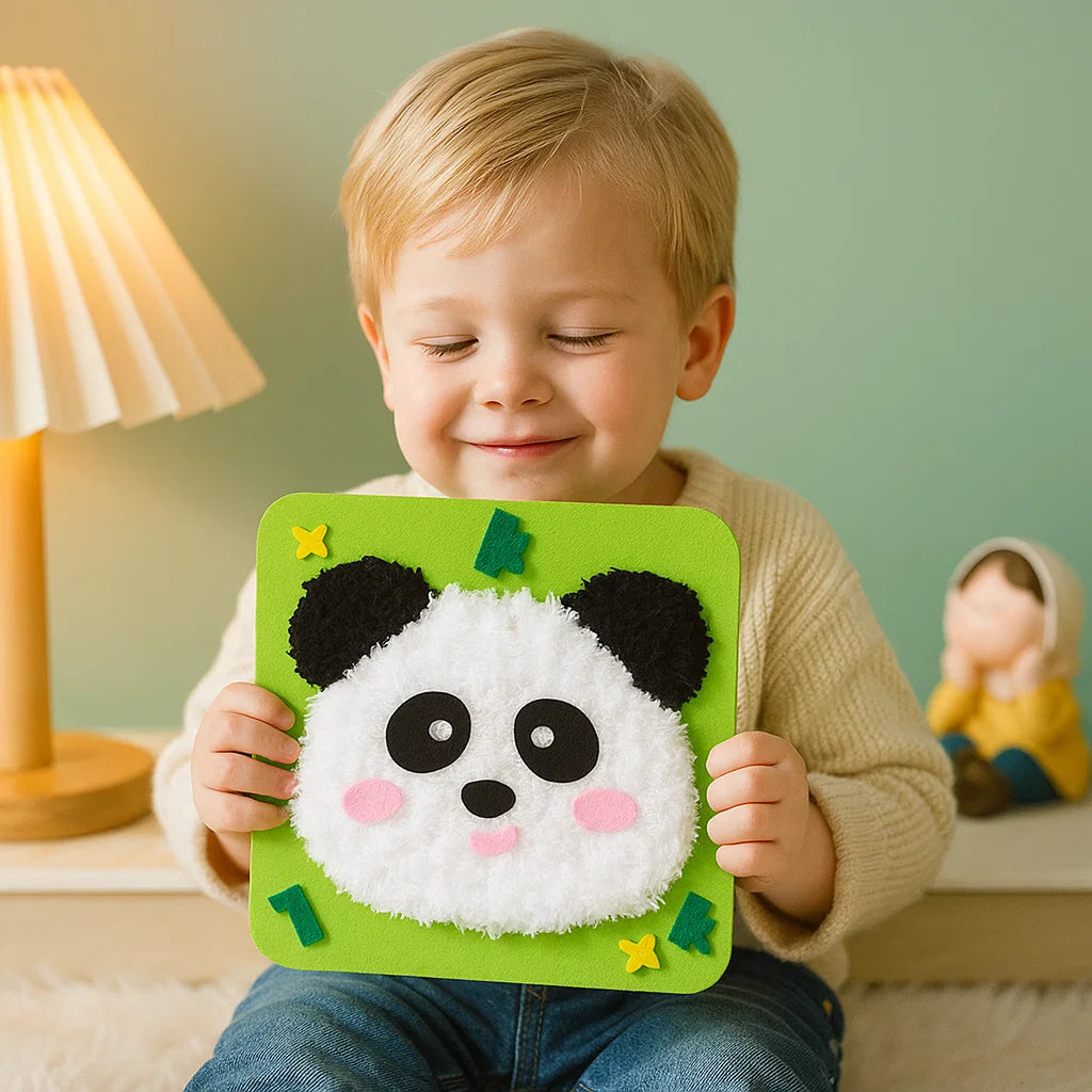 DIY-Bastelset für Kinder zum Thema Tiere ⎜ Kreatives Set zum Selbermachen mit Cartoon-Aufklebern für spielerisches Lernen und Spaß