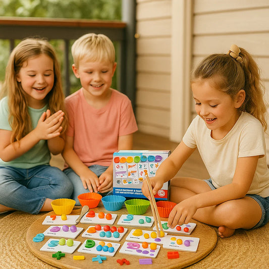 Montessori-Mathe-Puzzle für Kinder ⎜ Pädagogisches Perlen-Zuordnungsspiel zum Erlernen der Zahlenerkennung und des Zählens