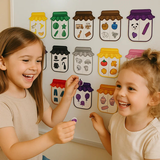 Magnetisches Sortierspielzeug für Kinder ⎜ Unterhaltsames Farbzuordnungsspiel zum Erlernen von Gegenständen, Formen und Alltagsvokabeln