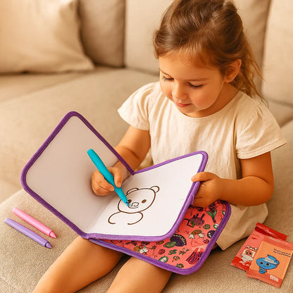 Wiederverwendbares Malbuch für Kinder ⎜ Tragbares, abwischbares Malbuch für kreatives Lernen zu Hause und unterwegs