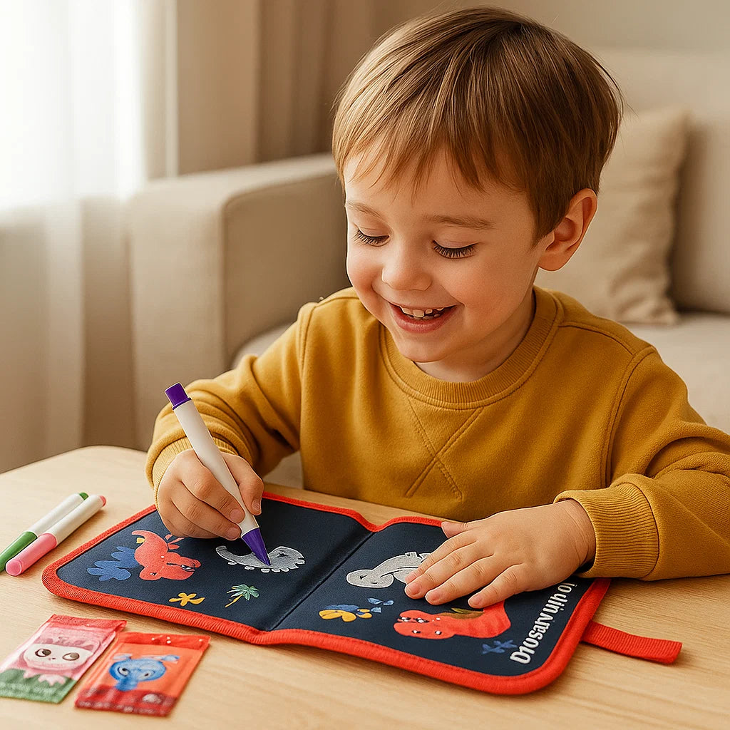 Wiederverwendbares Malbuch für Kinder ⎜ Tragbares, abwischbares Malbuch für kreatives Lernen zu Hause und unterwegs