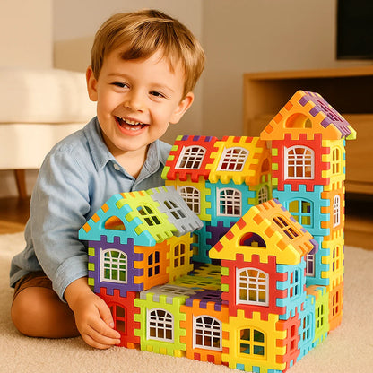 Bausteinset für Kinder ⎜ Kreatives Konstruktionsspielzeug mit Fenstern für fantasievolles Lernen und die Förderung der Feinmotorik