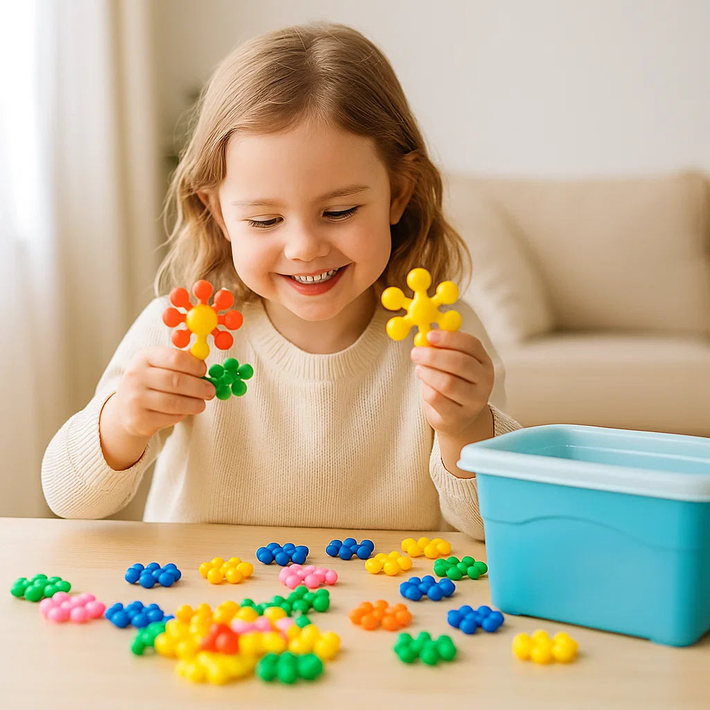 Schneeflocken-Bausteine für Kinder ⎜ Kreatives 3D-Puzzlespielzeug für pädagogischen Spaß und Feinmotorik