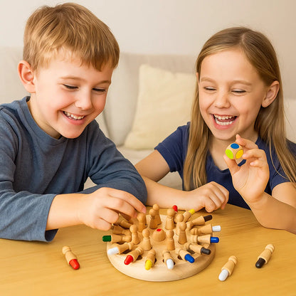Memory-Farben-Zuordnungsspiel für Kinder ⎜ Brettspiel aus Holz zur Verbesserung der Konzentration, Logik und Eltern-Kind-Interaktion