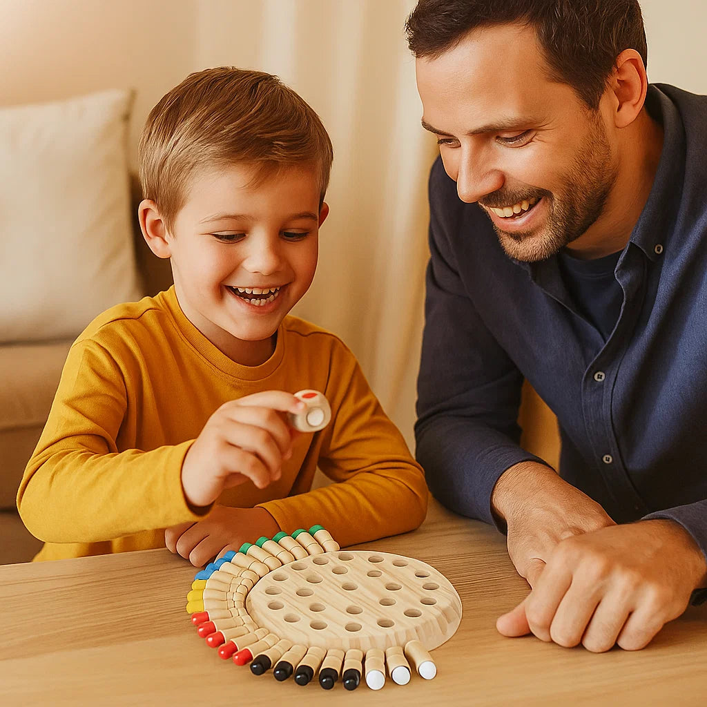Memory-Farben-Zuordnungsspiel für Kinder ⎜ Brettspiel aus Holz zur Verbesserung der Konzentration, Logik und Eltern-Kind-Interaktion