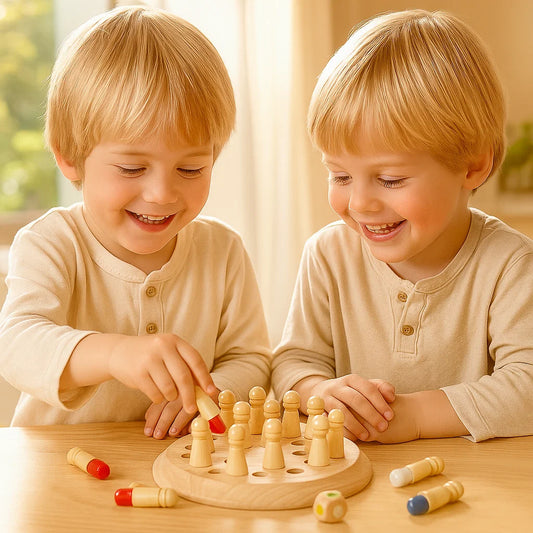 Memory-Farben-Zuordnungsspiel für Kinder ⎜ Brettspiel aus Holz zur Verbesserung der Konzentration, Logik und Eltern-Kind-Interaktion