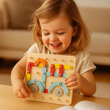 Montessori-Steckbrett-Puzzle für Kinder ⎜ Kreatives Form-Zuordnungsspielzeug mit Buchstaben und Zahlen für frühkindliches Lernen