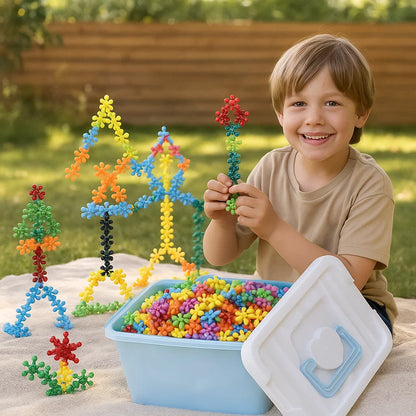 Kreative Montessori Schneeflocken Bausteine