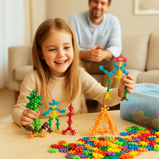 Kreative Montessori Schneeflocken Bausteine