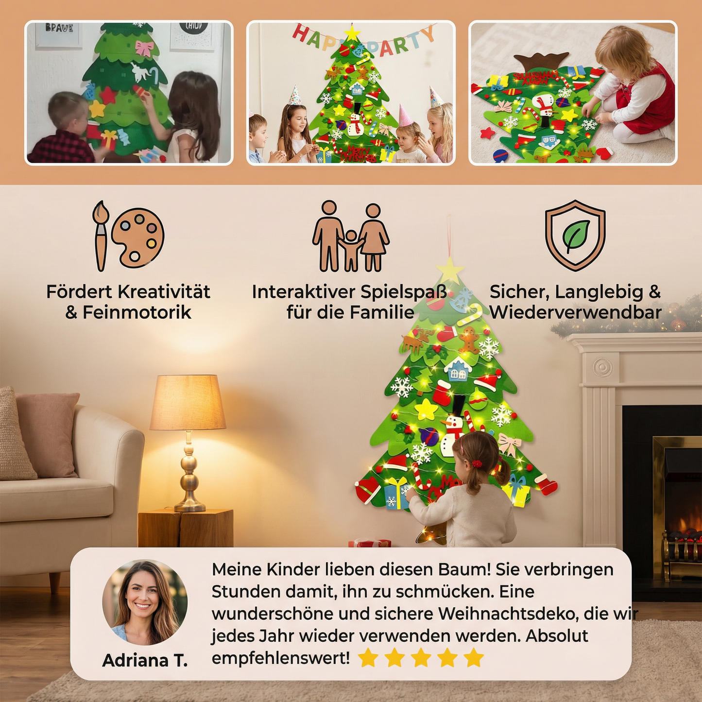 DIY-Filz-Weihnachtsbaum für Kinder