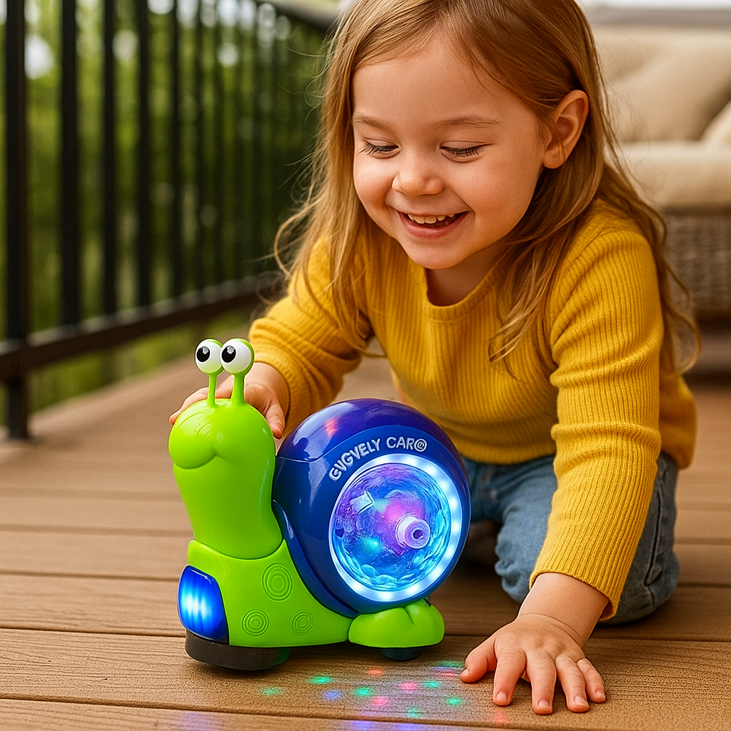 Leuchtende und Musik Spielende Schnecke Krabbelspielzeug