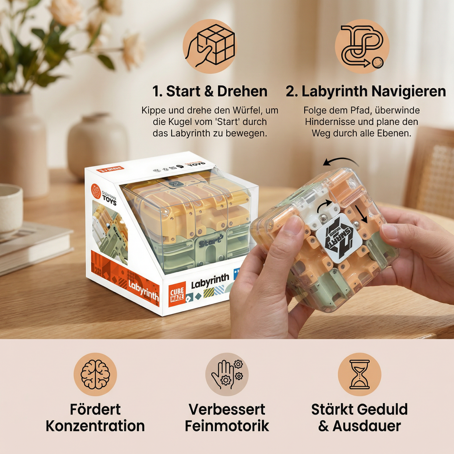 3D Labyrinth Puzzle Würfel