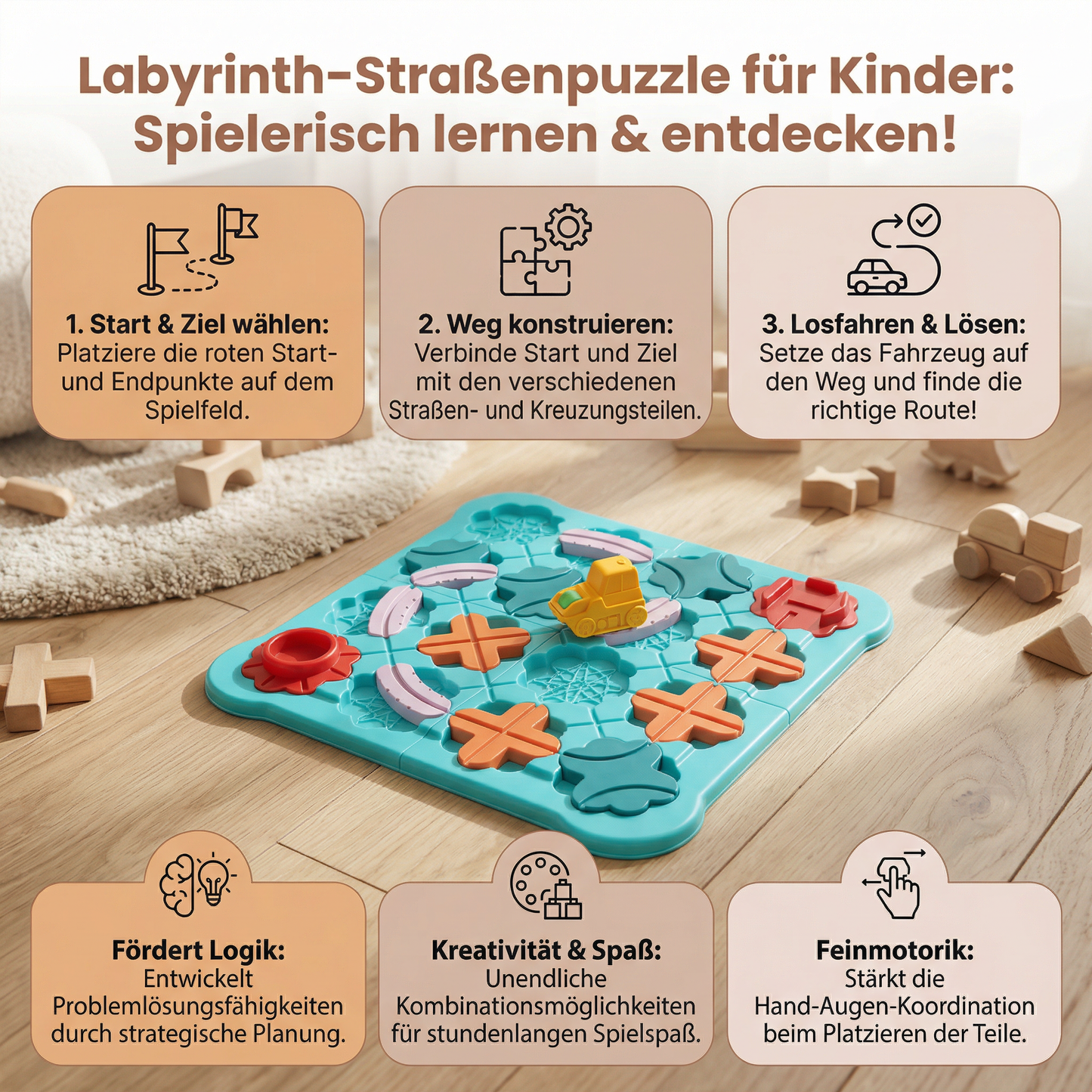 Labyrinth-Straßenpuzzle für Kinder