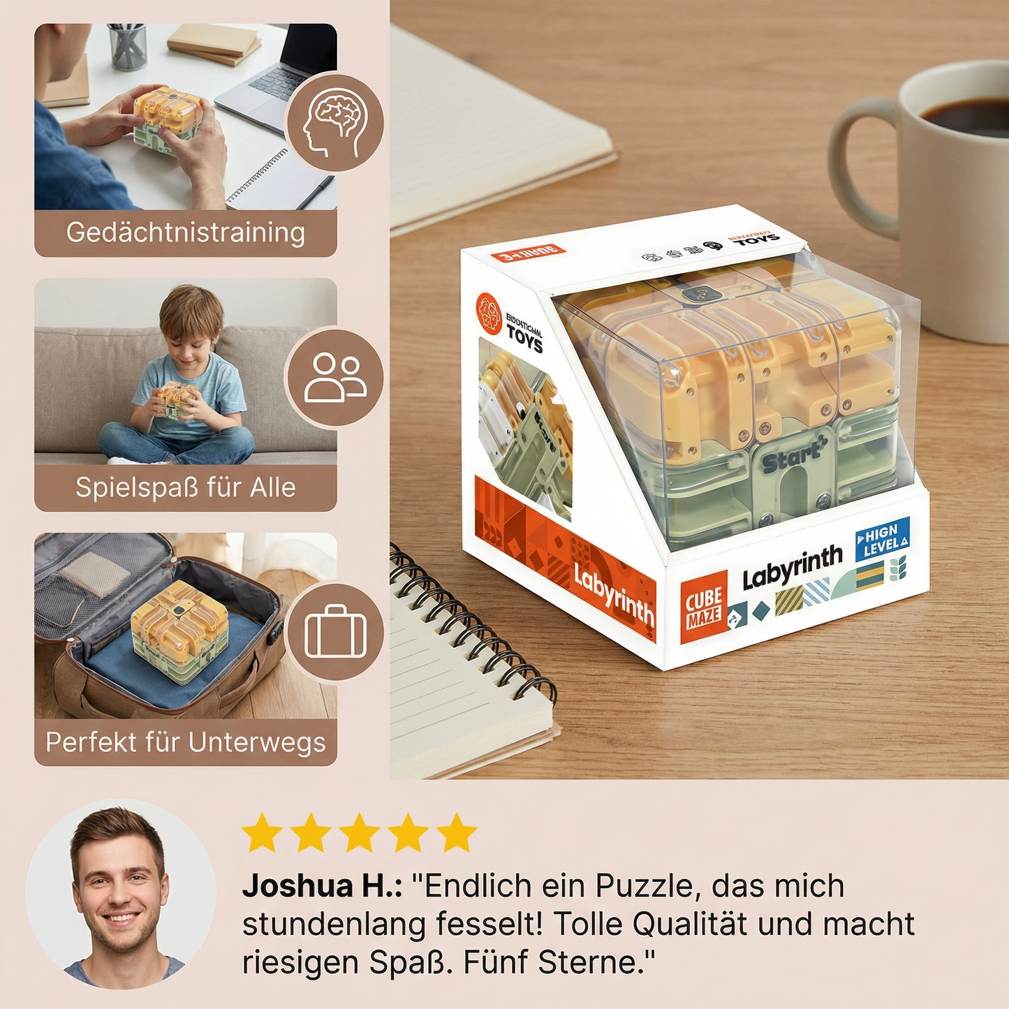 3D Labyrinth Puzzle Würfel