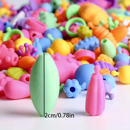 Pop Beads Set für Kinder ⎜ Buntes DIY-Schmuckset für kreatives Spielen und die Entwicklung der Feinmotorik