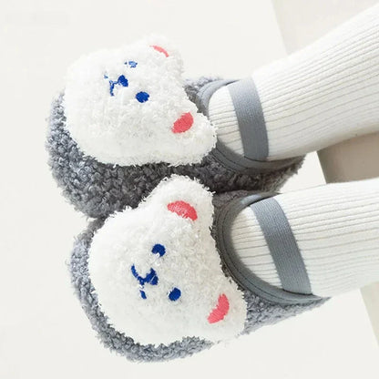 Warm & weich – Flauschige Kinder-Hausschuhe mit rutschfester Sohle