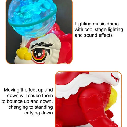 Musik und Licht – Tanzender Löwe mit LED Lichtern und Bewegung