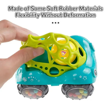 Rasselndes Baby-Spielzeugauto – Weiches Greifauto mit Geräuschen & Lichteffekten