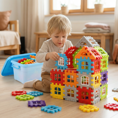 Bausteinset für Kinder ⎜ Kreatives Konstruktionsspielzeug mit Fenstern