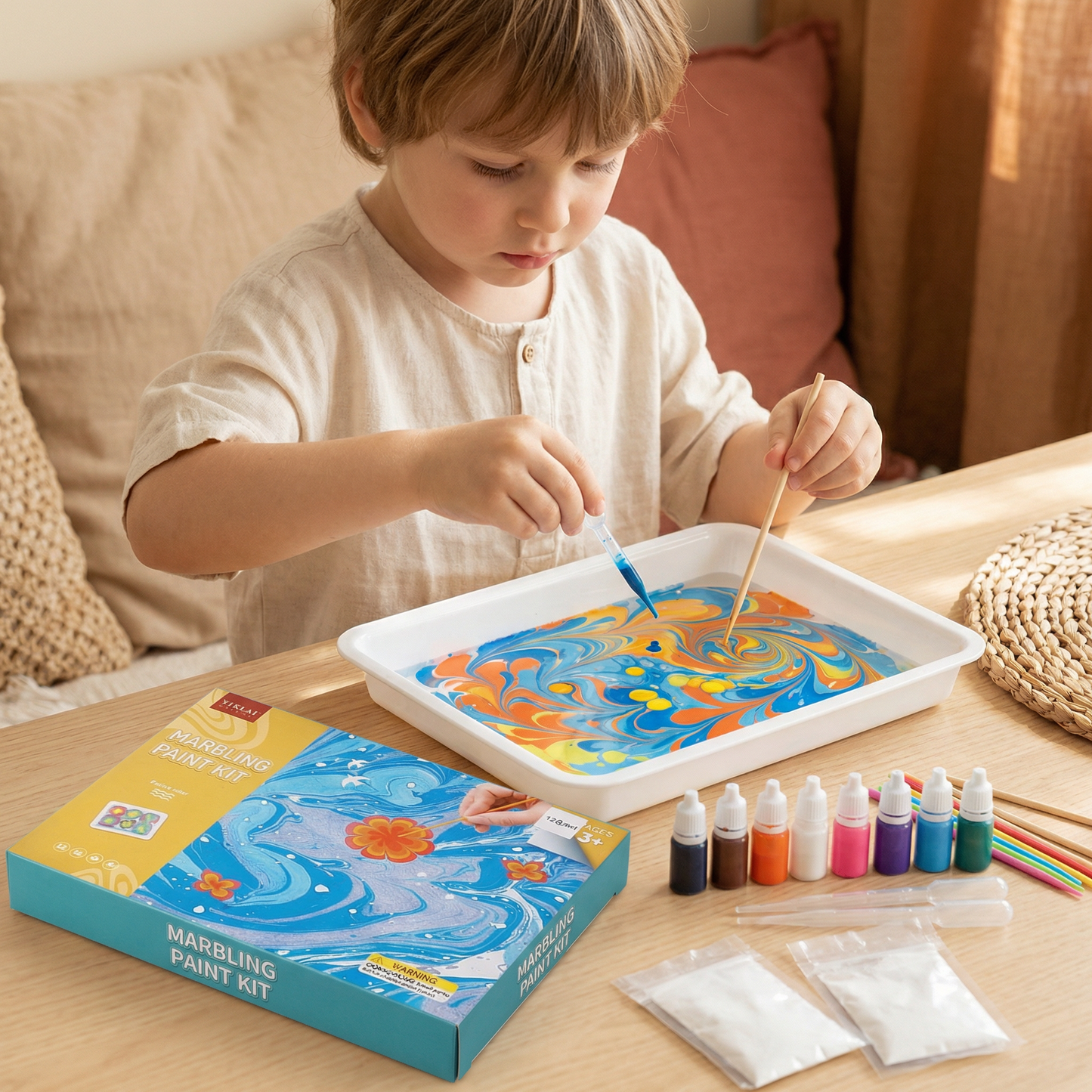 Kreatives Marmor Wasserfarben Spiel Set