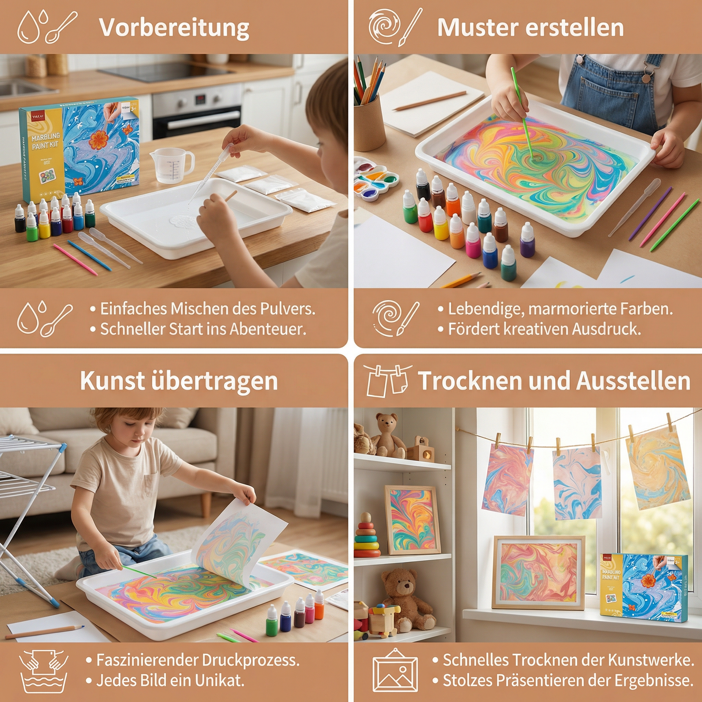 Kreatives Marmor Wasserfarben Spiel Set
