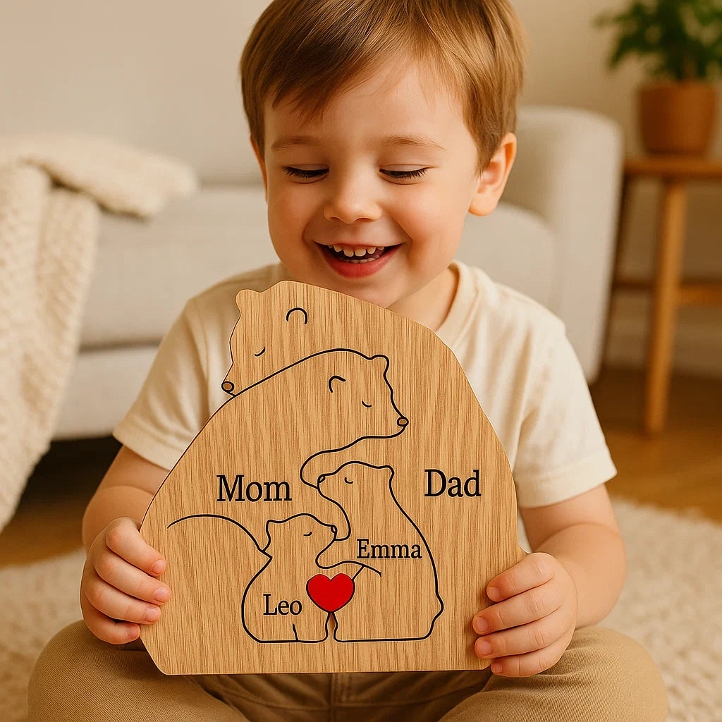 Handgefertigte Personalisierte Bärenfamilie