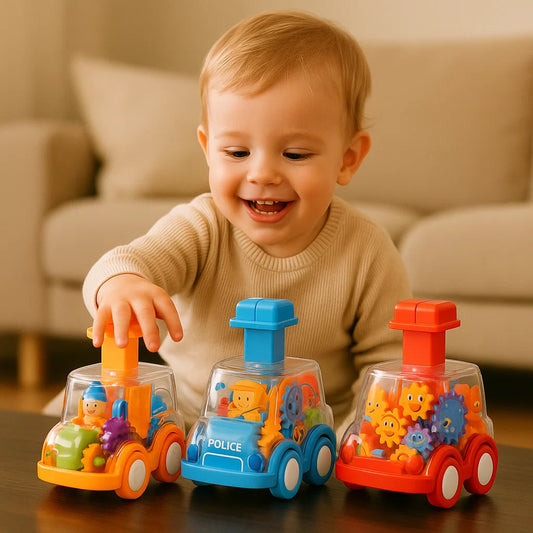 Drück und Los - Zahnrad Spielautos